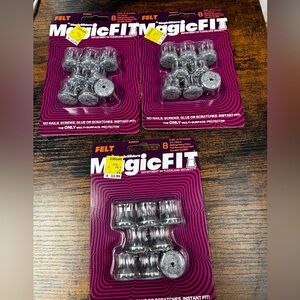 LOT 3 pack MAGIC FIT .55" - .70" Round Felt Furniture Sliders